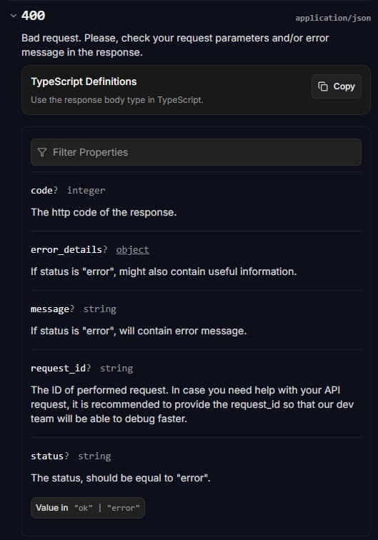 Error responses (alt text)